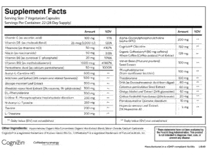 Qualia Mind Ingredients Label